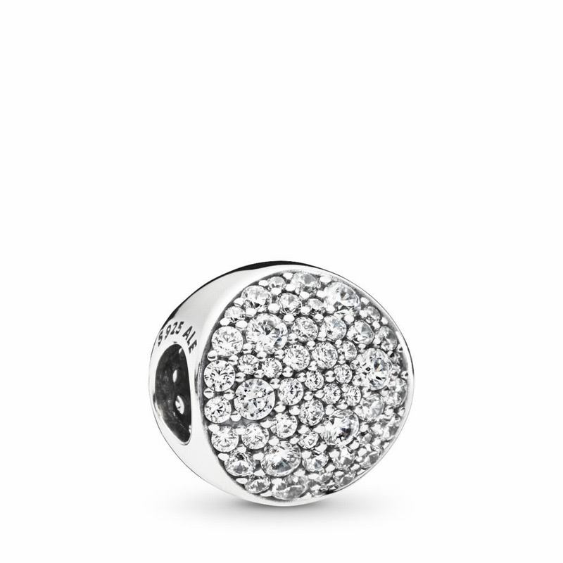 Pandora Pavé Sphere Charm Ireland - Sterling Silver/Cubic Zirconia - 127048DGP